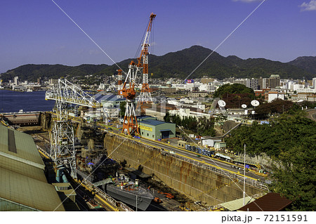 ジャパンマリンユナイテッド　呉事業所　造船ドック　自衛艦　広島県呉市 72151591