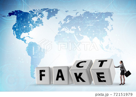 Face or fact concept with turning cubes Face or fact concept with turning cubes 72151979