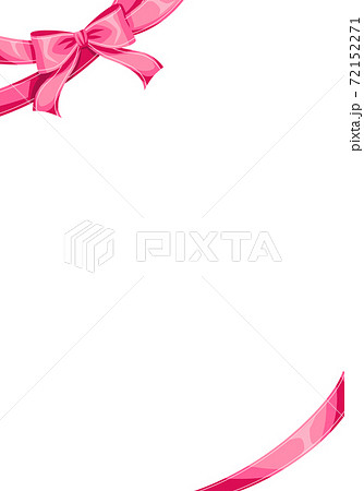 ピンクのリボンのフレームのイラスト素材