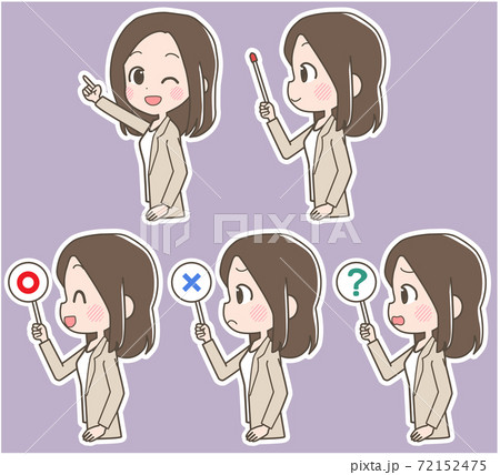 ビジネスウーマン　ポインター　セット 72152475