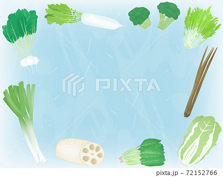 冬の野菜フレームイラスト背景のイラスト素材