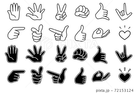 シンプルなハンドサインのアイコン 72153124