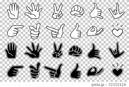 シンプルなハンドサインのアイコン 72153124