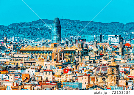 Agbar Tower ( Torre Glories ) and panorama of the center of Barc Agbar Tower ( Torre Glories ) and panorama of the center of Barc 72153584