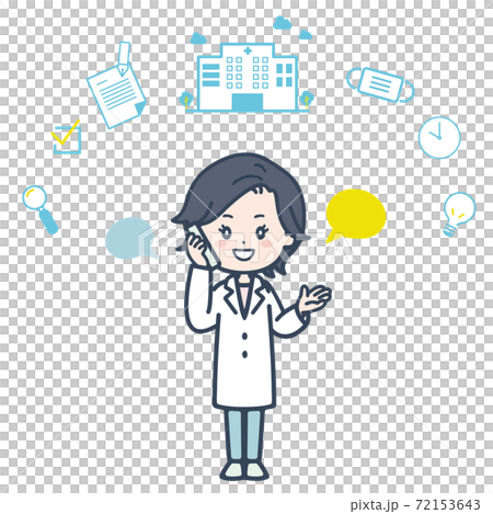 一位女醫生回應電話諮詢的插圖 72153643