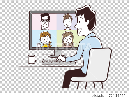 Vector Illustration Material: Online Meeting, Web Conferencing, Remote, Telework, Image 72154621