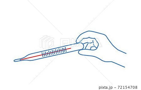 Human hand holding a thermometer. 72154708