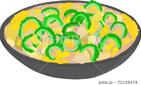 手書きのゴーヤチャンプルーのイラスト 72156478