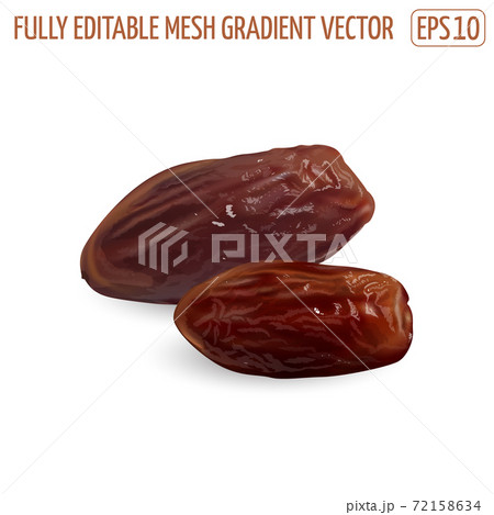Two dried dates on a white background. Two dried dates on a white background. 72158634