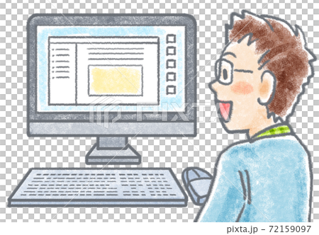 パソコンに向かう男性 72159097