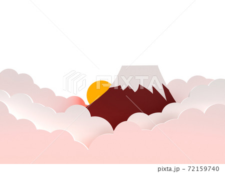 雲海から覗く紅富士、初日の出 72159740