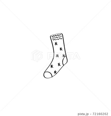 Winter sock with snowflakes isolated on white background. Vector cartoon illustration Winter sock with snowflakes isolated on white background. Vector cartoon illustration 72160202