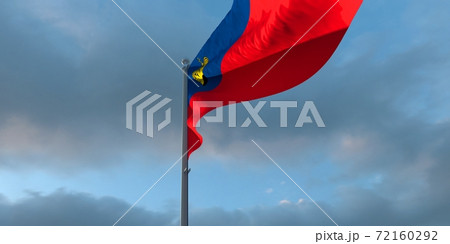 3d rendering of the national flag of the Liechtenstein 72160292