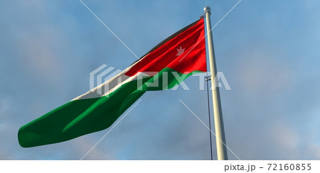 3d rendering of the national flag of the Jordan 72160855