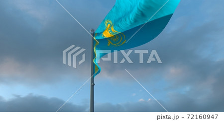 3d rendering of the national flag of the Kazakhstan 72160947
