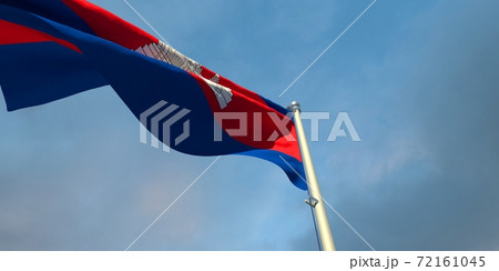 3d rendering of the national flag of the Cambodia 72161045