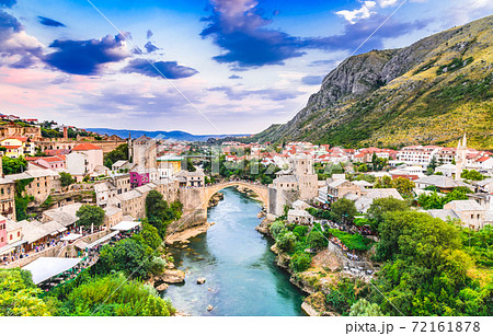 Mostar, Stari Most bridge in Bosnia and Herzegovina 72161878