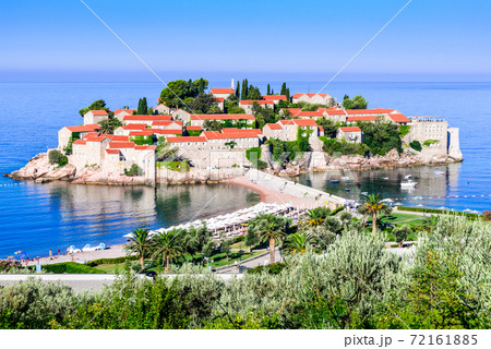 Sveti Stefan, Budva, Montenegro and Adriatic Sea 72161885