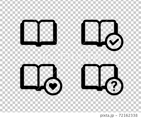 本のアイコンセット ブックマークシンプル 読了 読書 勉強 ビジネス ノートのイラスト素材