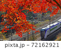 真赤な紅葉と特急電車 72162921