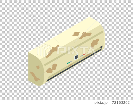 汚れがひどい古く黄ばんだエアコン 72163262