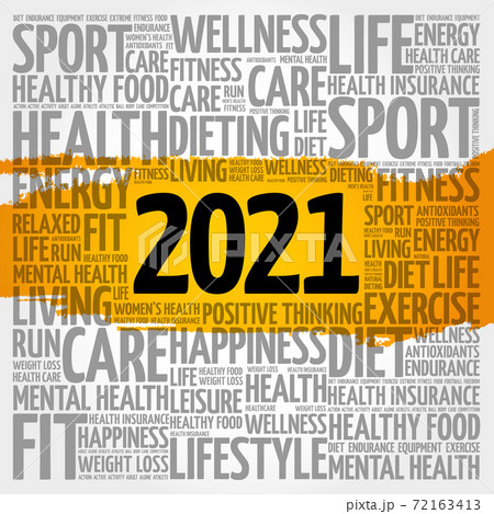 2021 health and sport goals word cloud, concept background 2021 health and sport goals word cloud, concept background 72163413