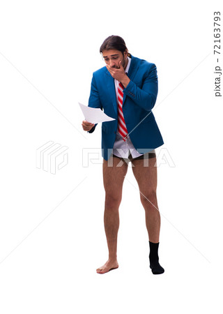 Young man with paper in unemployment concept 72163793