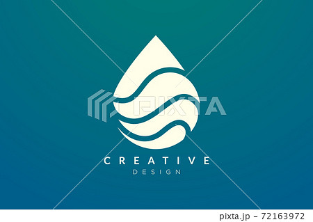 Minimalist abstract shaped water drop logo design. Simple and modern vector design for business brand and product. 72163972