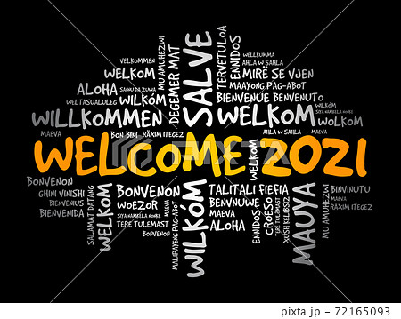 WELCOME 2021 word cloud in different languages concept 72165093