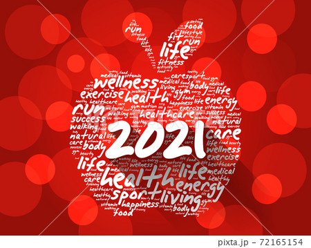 2021 apple word cloud collage, health concept background 72165154