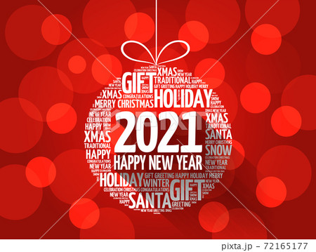 Happy New Year 2021, Christmas ball word cloud collage 72165177