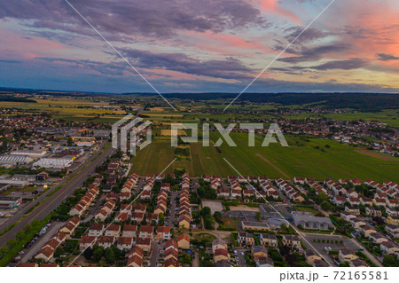 Dijon city townscape view under colorful sky at Dijon city townscape view under colorful sky at 72165581