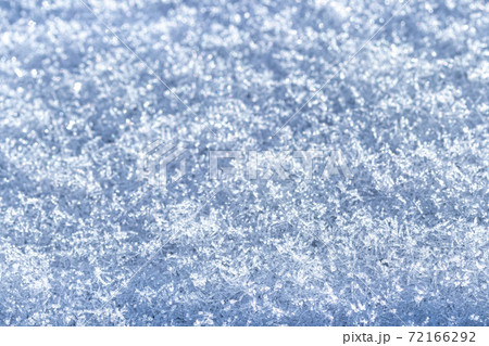 Top view of snow crystals illuminated by sunlight. Winter background. 72166292