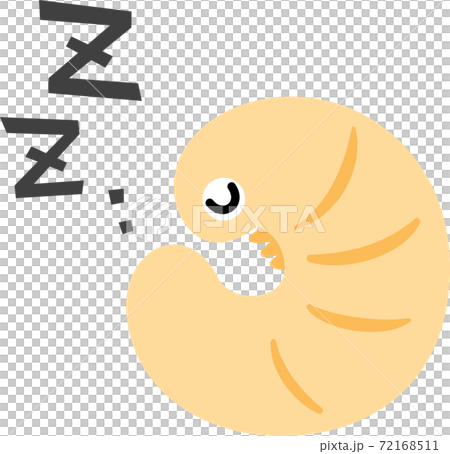 丸くなって眠る幼虫 72168511
