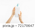 Hand sanitizer, liquid antimicrobial gel, germ protection or antibacterial hygiene, on white background 72170647