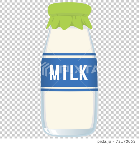 ミルク 牛乳 牛乳瓶のイラスト ベクター のイラスト素材