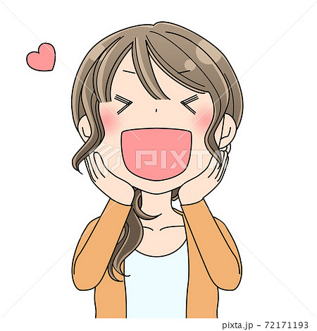 女性表情 うれしいのイラスト素材
