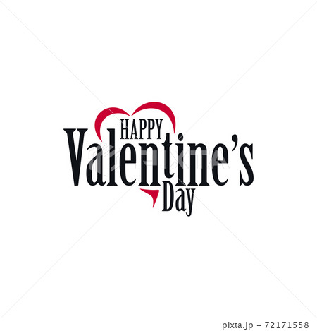 Happy Valentines Day Lettering with Cut Heart Shape 72171558