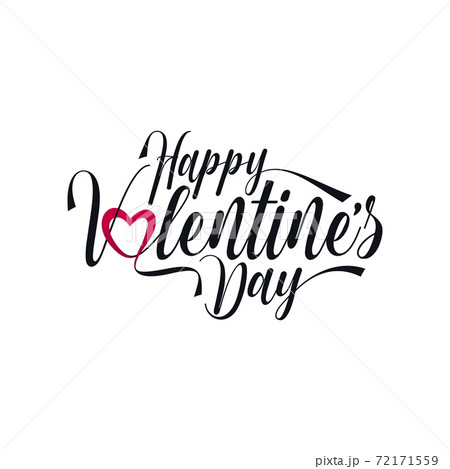 Happy Valentines Day Curly Typographic Logo Design 72171559