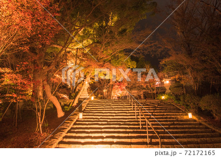 秋の竈門神社 夜の紅葉ライトアップ【福岡県太宰府市】 72172165