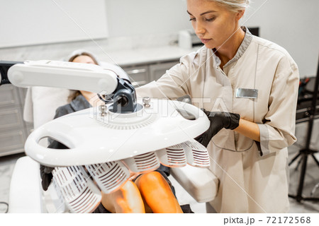 Woman during a led light therapy 72172568