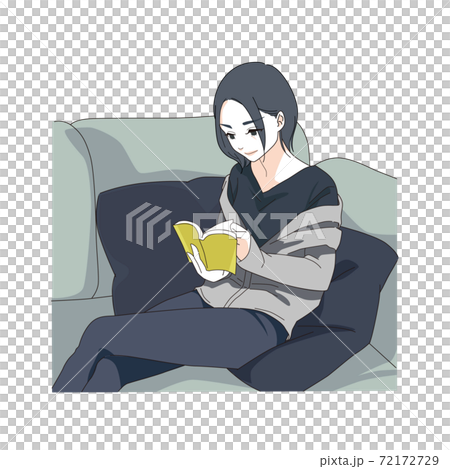 A woman reading a book A woman reading a book 72172729