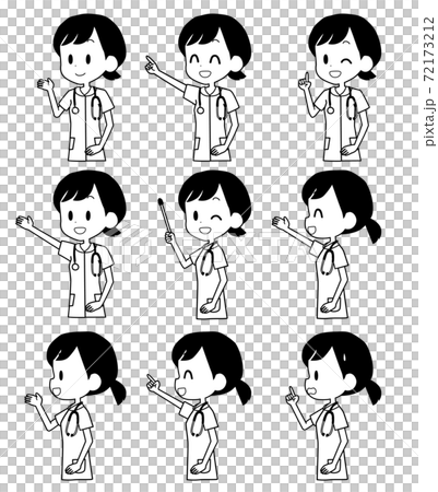 看護師 表情セットのイラスト素材