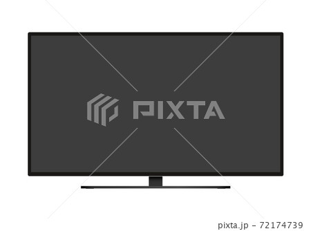 Illustration of a black TV with a blank screen. Isolated on white background, vector 72174739