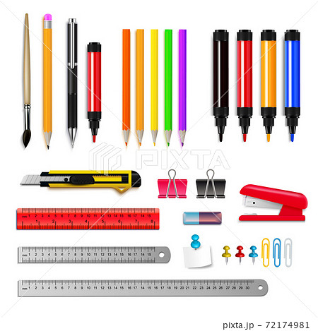 Stationery Realistic Setのイラスト素材 Stationery Realistic Setのイラスト素材
