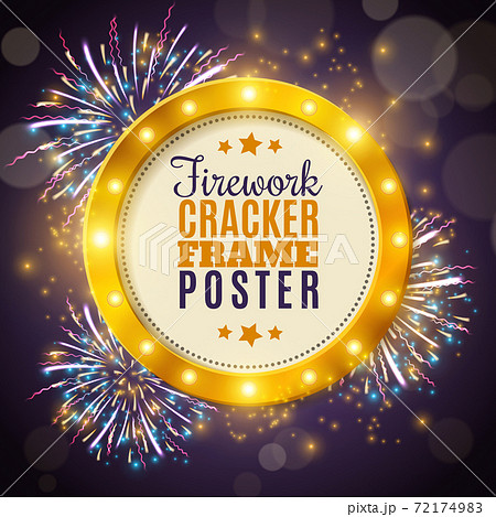 Firework Cracker Frame Colorful Background Poster Firework Cracker Frame Colorful Background Poster 72174983