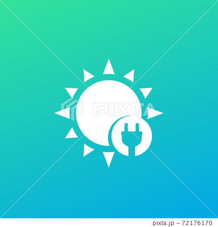 solar energy icon with electric plug and sun solar energy icon with electric plug and sun 72176170