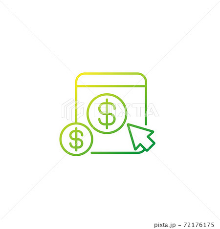 ppc, pay per click, thin line icon 72176175