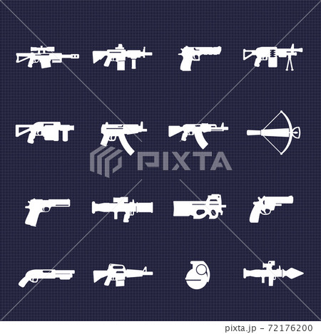 guns and weapons icons set 72176200