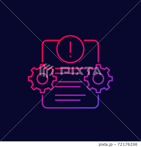 Error report, failed test vector linear icon 72176206